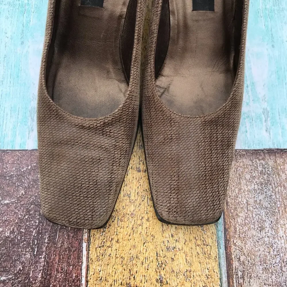 Vintage Stuart Weitzman suede houndstooth chunky heel pump Women's 10B - Picture 8 of 9